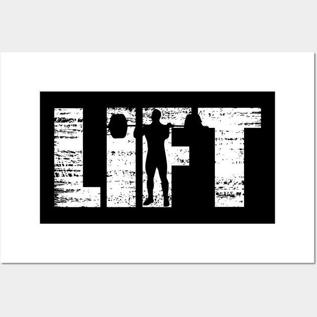 Distressed Look Weightlifting Gift For Weightlifters Wall Art by OceanRadar